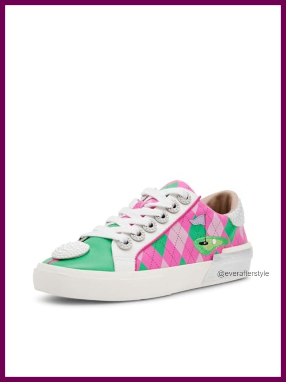 Betsey Johnson Sherrie Pearl Embellished Sneaker Low Top Lace-Up